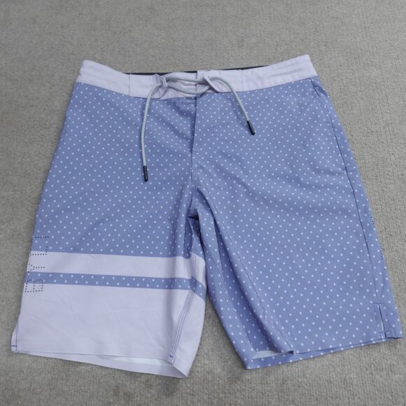 Bylt Shorts Small Blue Polka Dot Board Drawstring Coastal Boardshort - Picture 1 of 10